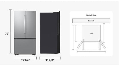 Samsung RF32CG5100SRAA French Door Refrigerator, 36 inch Width, ENERGY STAR Certified, 32 cu. ft. Capacity, Ice Dispenser (Freezer Located), Stainless Steel colour