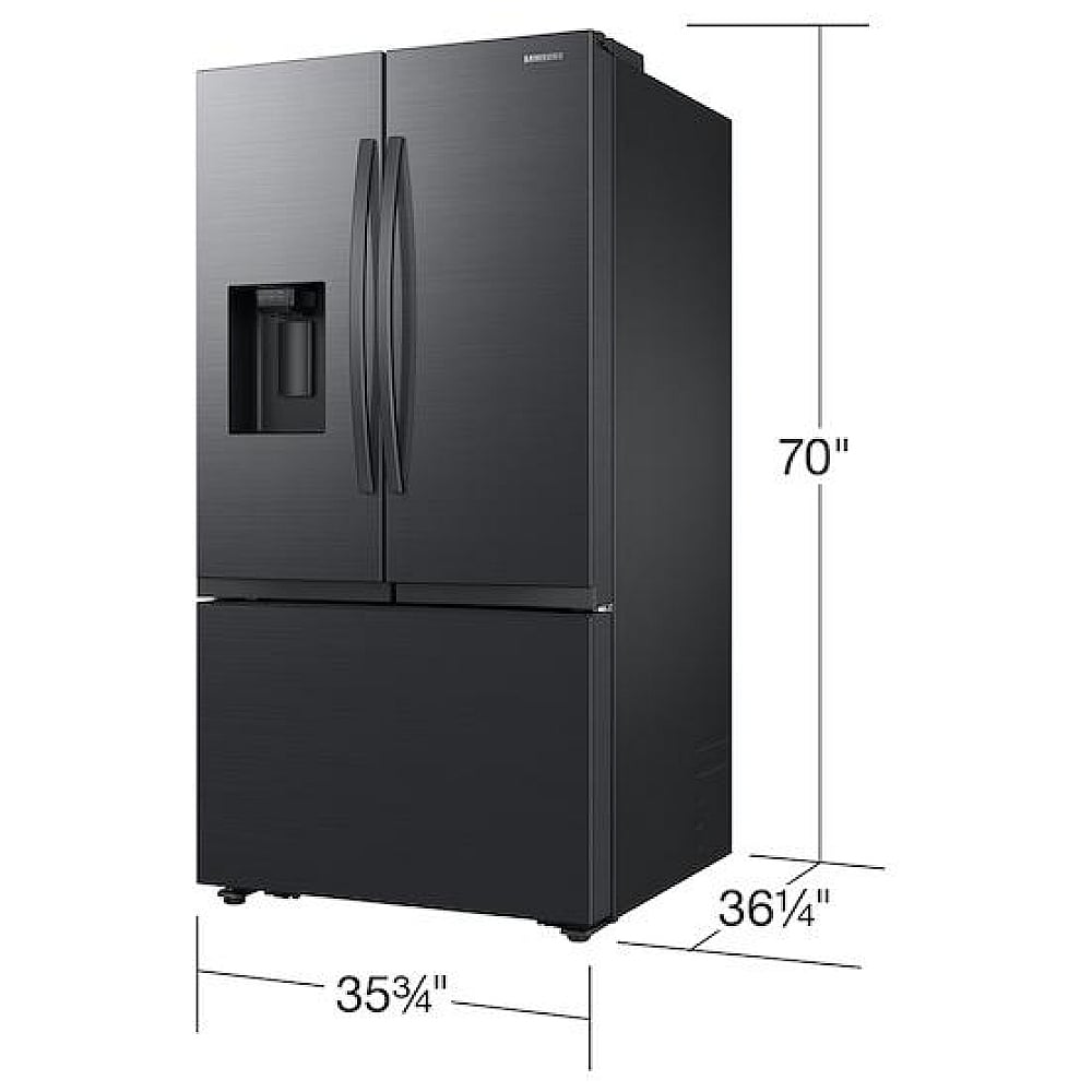 Samsung RF32CG5400MTAA French Door Refrigerator, 36 inch Width, ENERGY STAR Certified, 31 cu. ft. Capacity, Ice Dispenser (Freezer Located), Black Matte Steel colour