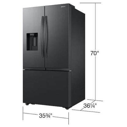 Samsung RF32CG5400MTAA French Door Refrigerator, 36 inch Width, ENERGY STAR Certified, 31 cu. ft. Capacity, Ice Dispenser (Freezer Located), Black Matte Steel colour