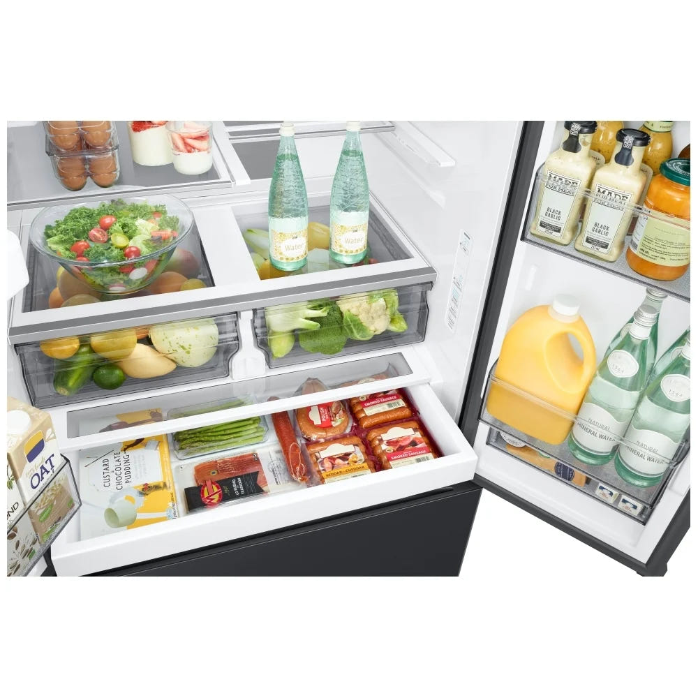 Samsung RF32CG5400MTAA French Door Refrigerator, 36 inch Width, ENERGY STAR Certified, 31 cu. ft. Capacity, Ice Dispenser (Freezer Located), Black Matte Steel colour