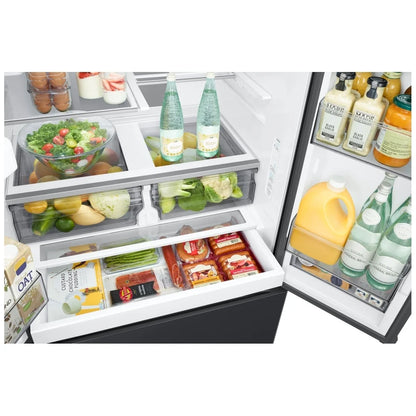 Samsung RF32CG5400MTAA French Door Refrigerator, 36 inch Width, ENERGY STAR Certified, 31 cu. ft. Capacity, Ice Dispenser (Freezer Located), Black Matte Steel colour