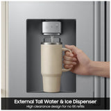 Samsung RF70H30GEEAA French Door Refrigerator, 36 inch Width, 29 cu. ft. Capacity, Water Dispenser (Exterior), Ice Dispenser (Thru Door), ENERGY STAR Certified, Matt Black Stainless colour
