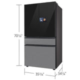 Samsung Bespoke RF90F29BECRAA French Door Refrigerator, 36 inch Width, 29 cu. ft. Capacity, Custom Panel Ready, Water Dispenser (Interior), Ice Dispenser (Freezer Located), ENERGY STAR Certified, Stainless steel colour