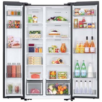 Samsung Bespoke RS20DG4000M9AA Side by Side Counter Depth Refrigerator, 36 inch Width, ENERGY STAR Certified, Counter Depth, 20.5 cu. ft. Capacity, Silver colour