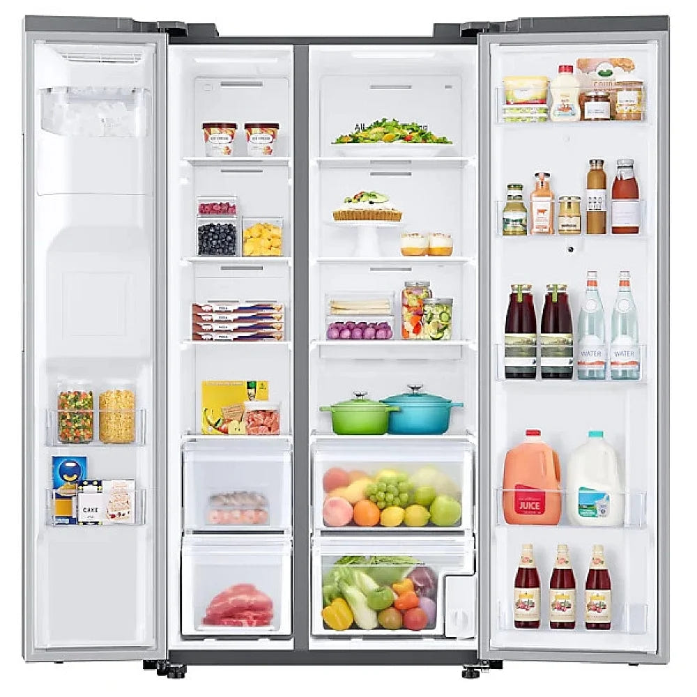 Samsung RS22T5561SR - RS22T5561SR/AC Side by Side Counter Depth Refrigerator, 36 inch Width, ENERGY STAR Certified, Counter Depth, Ice Dispenser (Freezer Located), Water Dispenser (Exterior), 21.5 cu. ft. Capacity,