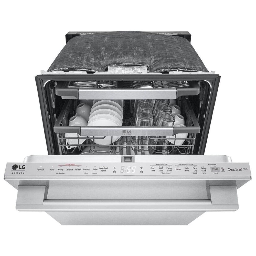 LG Studio Top Control Smart Dishwasher with 1-Hour Wash & Dry, QuadWash Pro™, TrueSteam® and Dynamic Heat Dry™ SDWB24S3