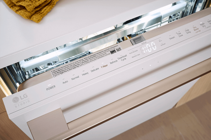 LG Studio SDWB24W3 Dishwasher, 24 inch Exterior Width, 40 dB Decibel Level, Stainless Steel (Interior), Wifi Enabled, Essence White colour