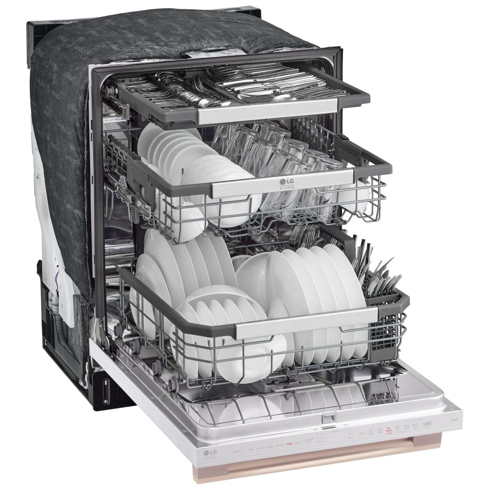 LG Studio SDWB24W3 Dishwasher, 24 inch Exterior Width, 40 dB Decibel Level, Stainless Steel (Interior), Wifi Enabled, Essence White colour