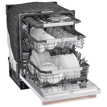 LG Studio SDWB24W3 Dishwasher, 24 inch Exterior Width, 40 dB Decibel Level, Stainless Steel (Interior), Wifi Enabled, Essence White colour