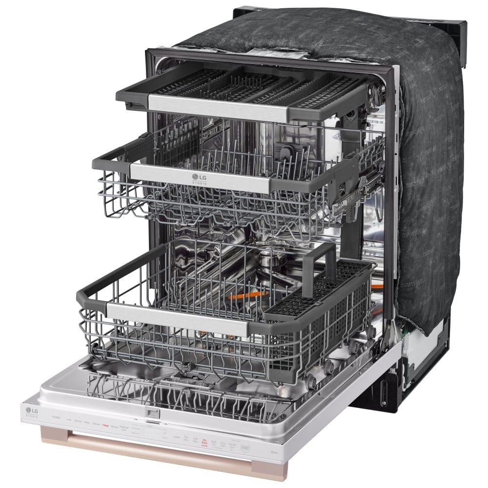 LG Studio SDWB24W3 Dishwasher, 24 inch Exterior Width, 40 dB Decibel Level, Stainless Steel (Interior), Wifi Enabled, Essence White colour