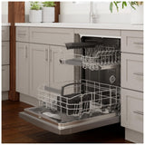 Bosch 300 Series SGE53C55UC Dishwasher, 24 inch Exterior Width, 46 dB Decibel Level, Full Console, Stainless Interior, 5 Wash Cycles, 13 Capacity (Place Settings), 2 Loading Racks, Wifi Enabled, Stainless Steel colour