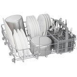 Bosch 100 Series SHE2ADF2N Dishwasher, 24 inch Exterior Width, 52 dB Decibel Level, Full Console, Stainless Interior, 5 Wash Cycles, 12 Capacity (Place Settings), 2 Loading Racks, Wifi Enabled, White colour