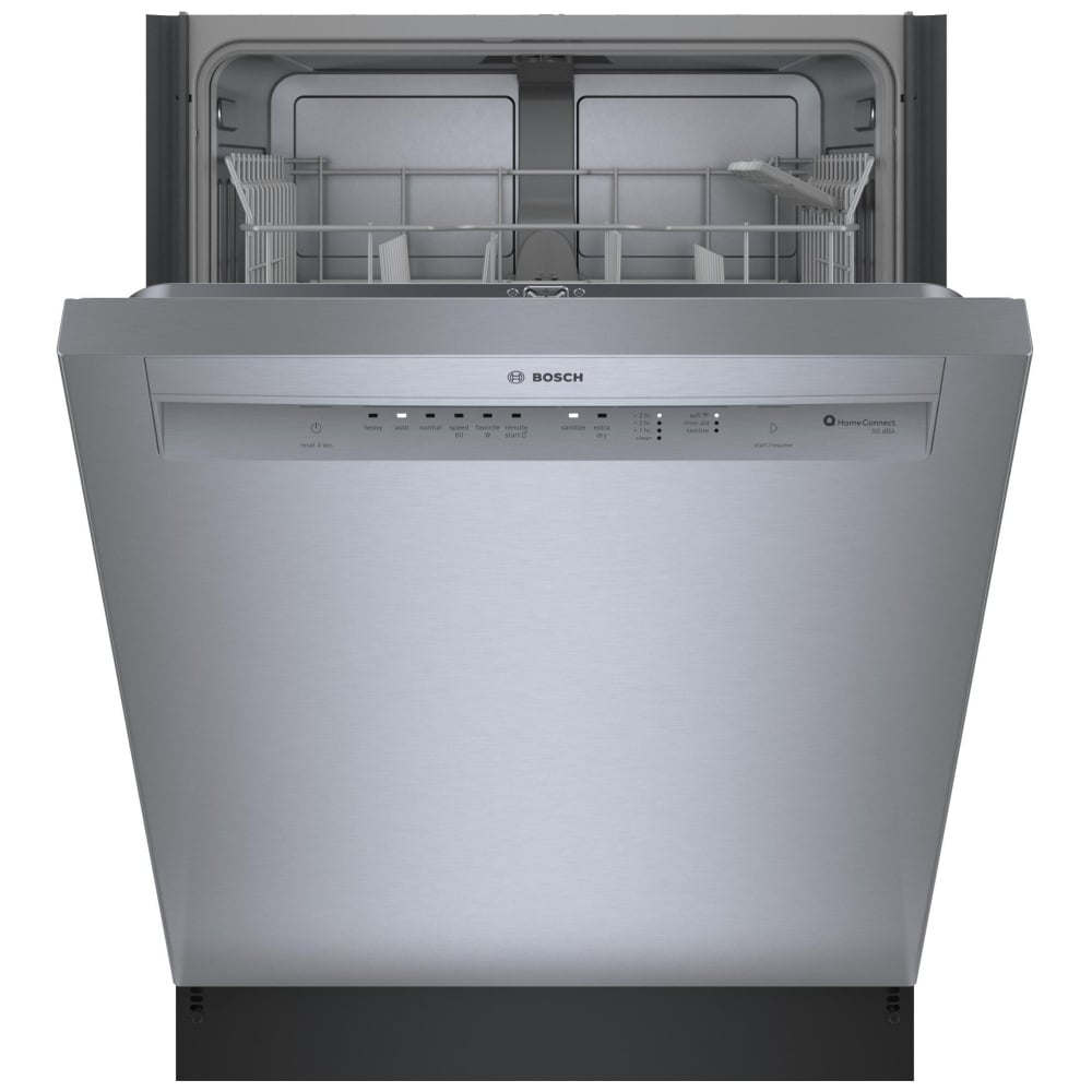 Bosch 100 Series Dishwasher, 24" Brushed Steel Anti-Fingerprint SHE3AEE5N