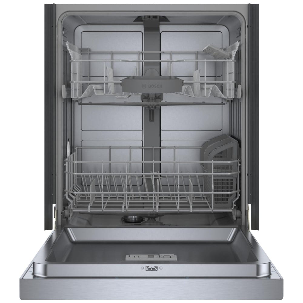 Bosch 100 Series Dishwasher, 24" Brushed Steel Anti-Fingerprint SHE3AEE5N