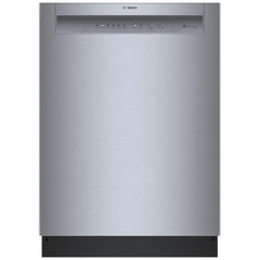 Bosch 100 Series SHE3AEE5N Dishwasher, 24 inch Exterior Width, 50 dB Decibel Level, Full Console, Stainless Interior, 8 Wash Cycles, 14 Capacity (Place Settings), 2 Loading Racks, Wifi Enabled, Stainless Steel colour