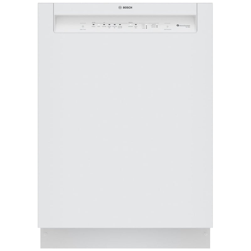 Bosch 100 Series SHE3AEM2N Dishwasher, 24 inch Exterior Width, 50 dB Decibel Level, Full Console, Stainless Interior, 8 Wash Cycles, 14 Capacity (Place Settings), 2 Loading Racks, Wifi Enabled, White colour