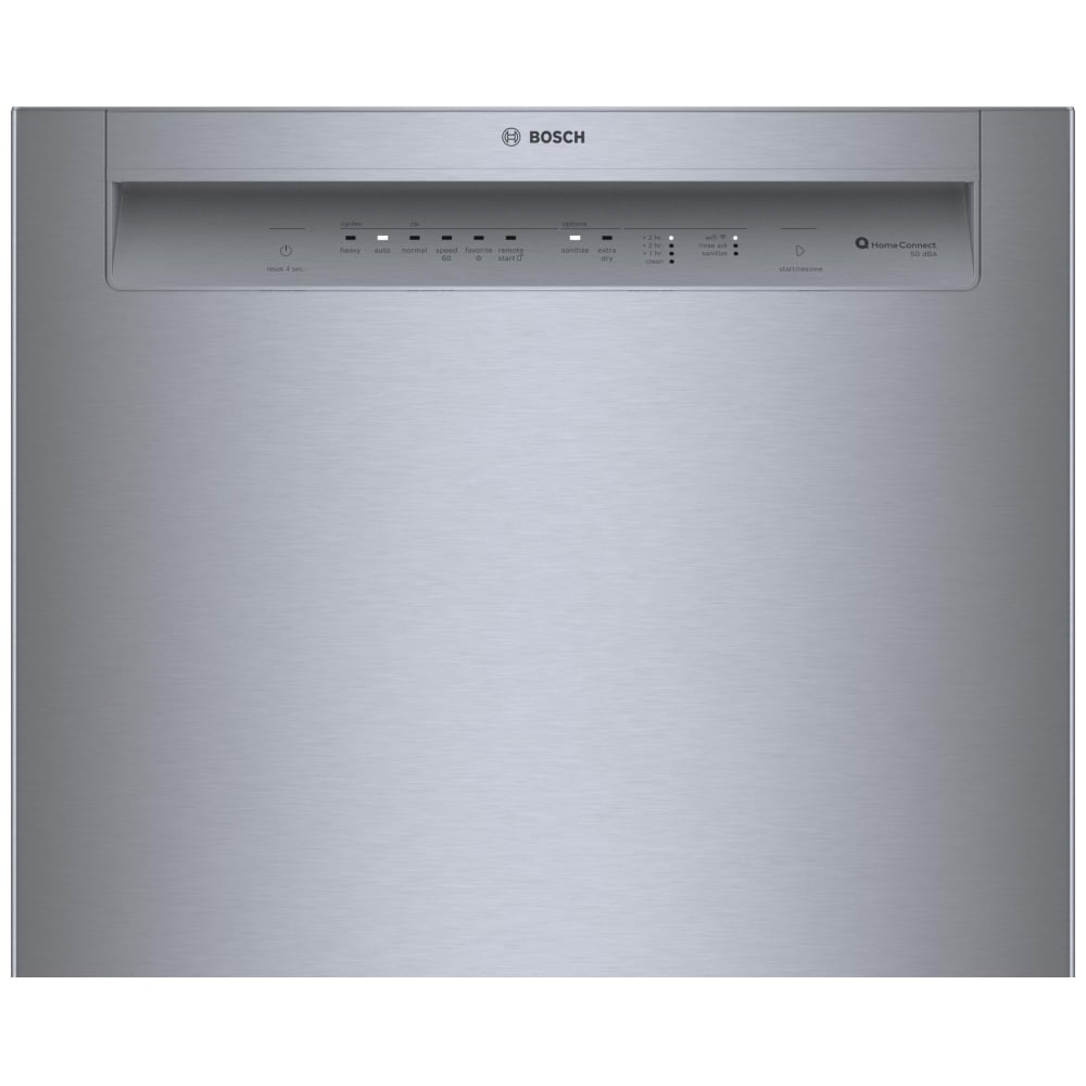 Bosch 100 Series Dishwasher, 24" Brushed Steel Anti-Fingerprint SHE3AEM5N