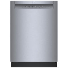 Bosch 100 Series SHE3AEM5N Dishwasher, 24 inch Exterior Width, 50 dB Decibel Level, Full Console, Stainless Interior, 8 Wash Cycles, 14 Capacity (Place Settings), 2 Loading Racks, Wifi Enabled, Stainless Steel colour