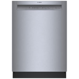 Bosch 100 Series SHE3AEM5N Dishwasher, 24 inch Exterior Width, 50 dB Decibel Level, Full Console, Stainless Interior, 8 Wash Cycles, 14 Capacity (Place Settings), 2 Loading Racks, Wifi Enabled, Stainless Steel colour