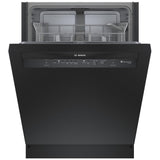Bosch 100 Series SHE3AEM6N Dishwasher, 24 inch Exterior Width, 50 dB Decibel Level, Full Console, Stainless Interior, 8 Wash Cycles, 14 Capacity (Place Settings), 2 Loading Racks, Wifi Enabled, Black colour