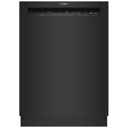 Bosch 100 Series SHE3AEM6N Dishwasher, 24 inch Exterior Width, 50 dB Decibel Level, Full Console, Stainless Interior, 8 Wash Cycles, 14 Capacity (Place Settings), 2 Loading Racks, Wifi Enabled, Black colour