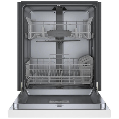 Bosch 100 Series SHE41CM2N Dishwasher, 24 inch Exterior Width, 48 dB Decibel Level, Full Console, Stainless Steel (Interior), 8 Wash Cycles, 12 Capacity (Place Settings), Wifi Enabled, White colour