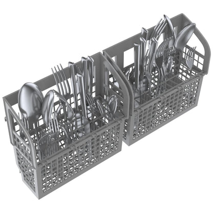 Bosch SHE41CM5N Dishwasher, 24 inch Exterior Width, 48 dB Decibel Level, Full Console, Stainless Steel (Interior), 8 Wash Cycles, 12 Capacity (Place Settings)