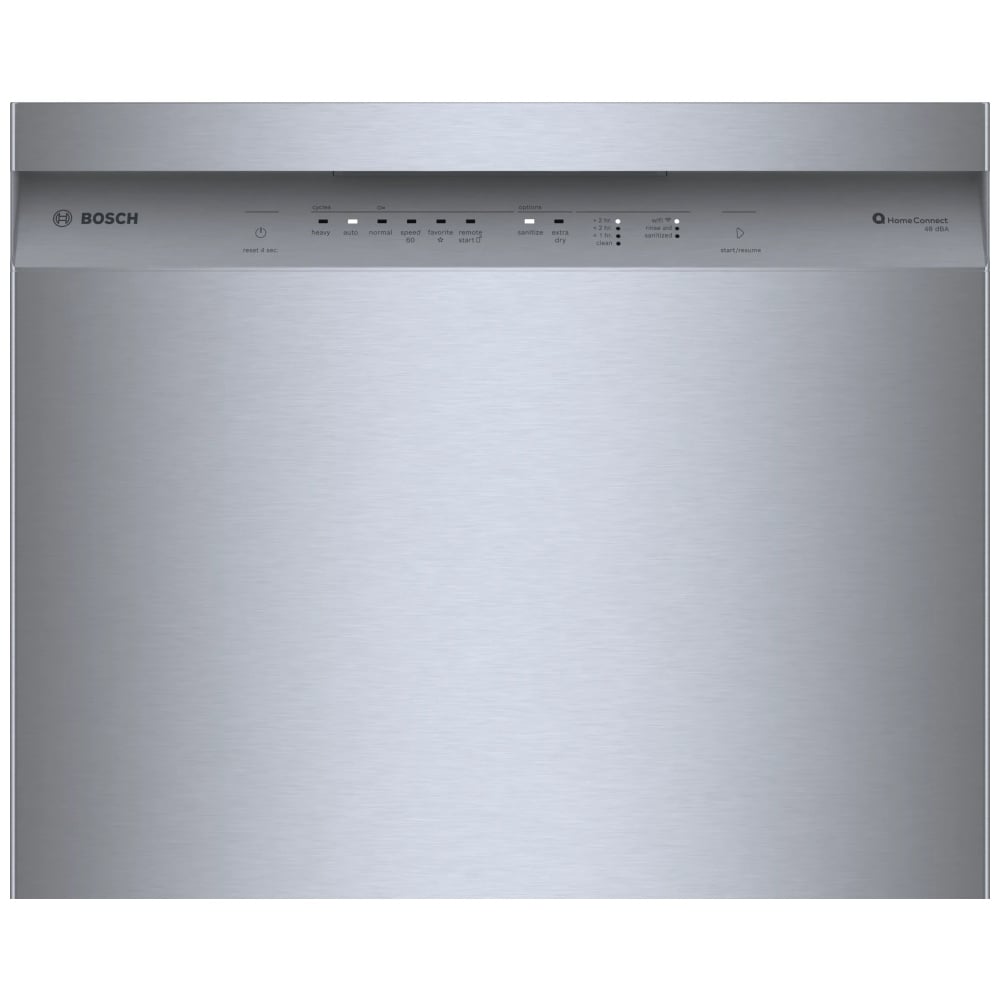 Bosch SHE41CM5N Dishwasher, 24 inch Exterior Width, 48 dB Decibel Level, Full Console, Stainless Steel (Interior), 8 Wash Cycles, 12 Capacity (Place Settings)