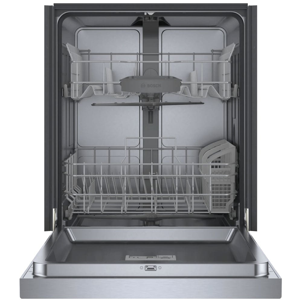 Bosch SHE41CM5N Dishwasher, 24 inch Exterior Width, 48 dB Decibel Level, Full Console, Stainless Steel (Interior), 8 Wash Cycles, 12 Capacity (Place Settings)