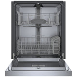 Bosch 100 Series SHE41CM5N Dishwasher, 24 inch Exterior Width, 48 dB Decibel Level, Full Console, Stainless Interior, 8 Wash Cycles, 12 Capacity (Place Settings), 2 Loading Racks, Wifi Enabled, Stainless Steel colour