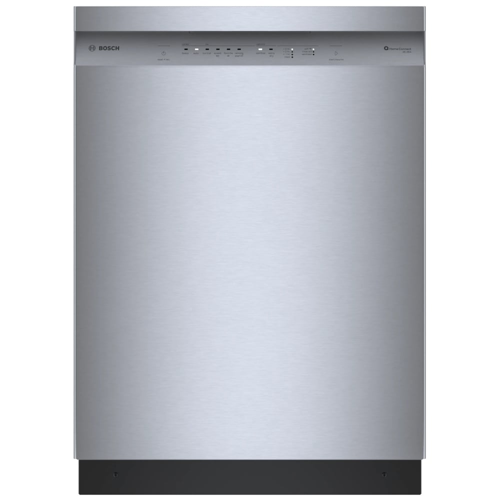 Bosch 100 Series SHE41CM5N Dishwasher, 24 inch Exterior Width, 48 dB Decibel Level, Full Console, Stainless Interior, 8 Wash Cycles, 12 Capacity (Place Settings), 2 Loading Racks, Wifi Enabled, Stainless Steel colour