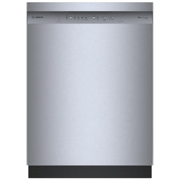 Bosch 100 Series SHE41CM5N Dishwasher, 24 inch Exterior Width, 48 dB Decibel Level, Full Console, Stainless Interior, 8 Wash Cycles, 12 Capacity (Place Settings), 2 Loading Racks, Wifi Enabled, Stainless Steel colour