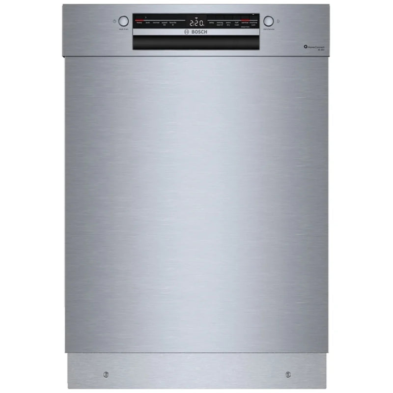 Bosch 100 Series SHE41D75UC Dishwasher, 24 inch Exterior Width, 48 dB Decibel Level, Full Console, Stainless Interior, 5 Wash Cycles, 13 Capacity (Place Settings), 2 Loading Racks, Wifi Enabled, Stainless Steel colour