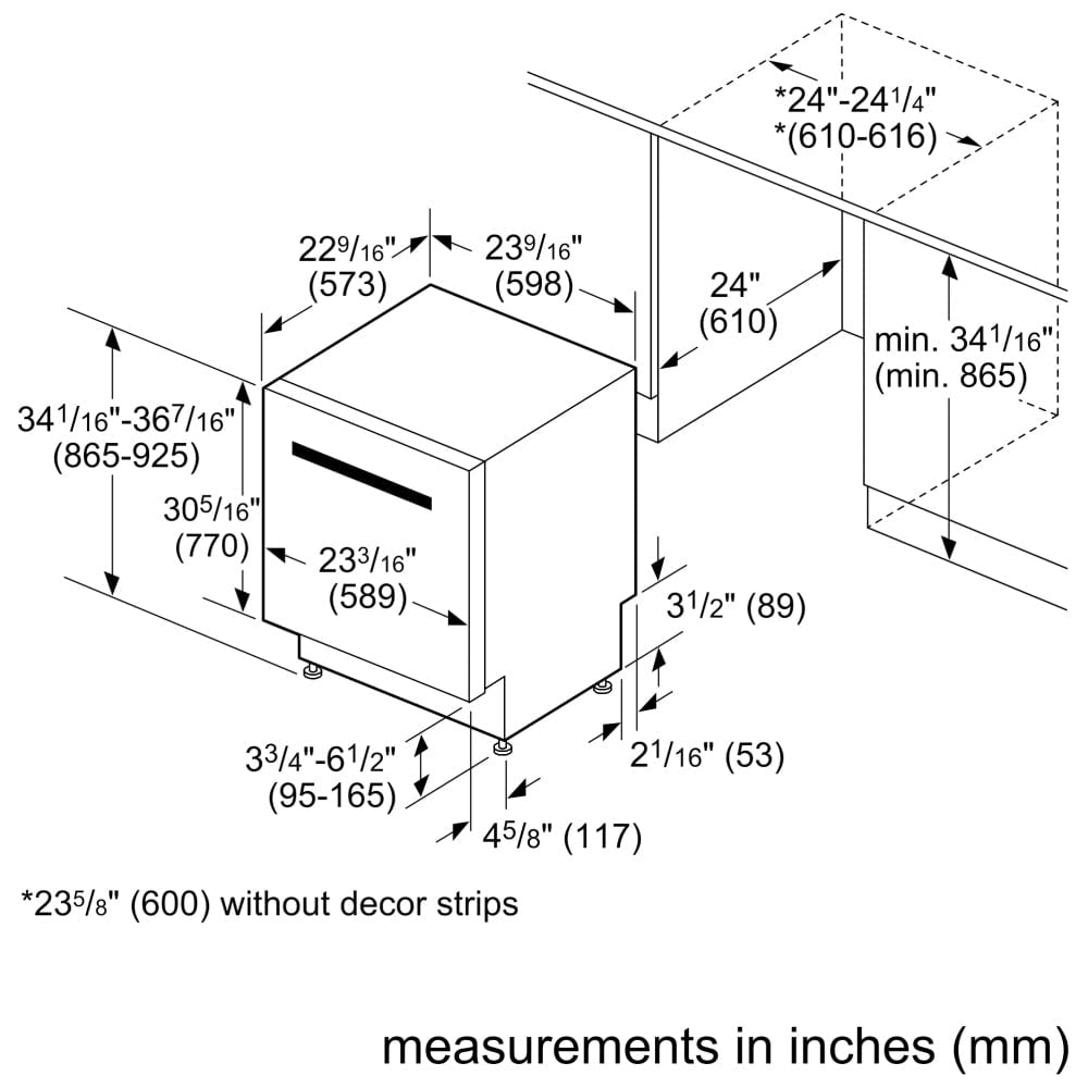 Bosch 300 Series Dishwasher, 24'' Stainless Steel SHE53B75UC