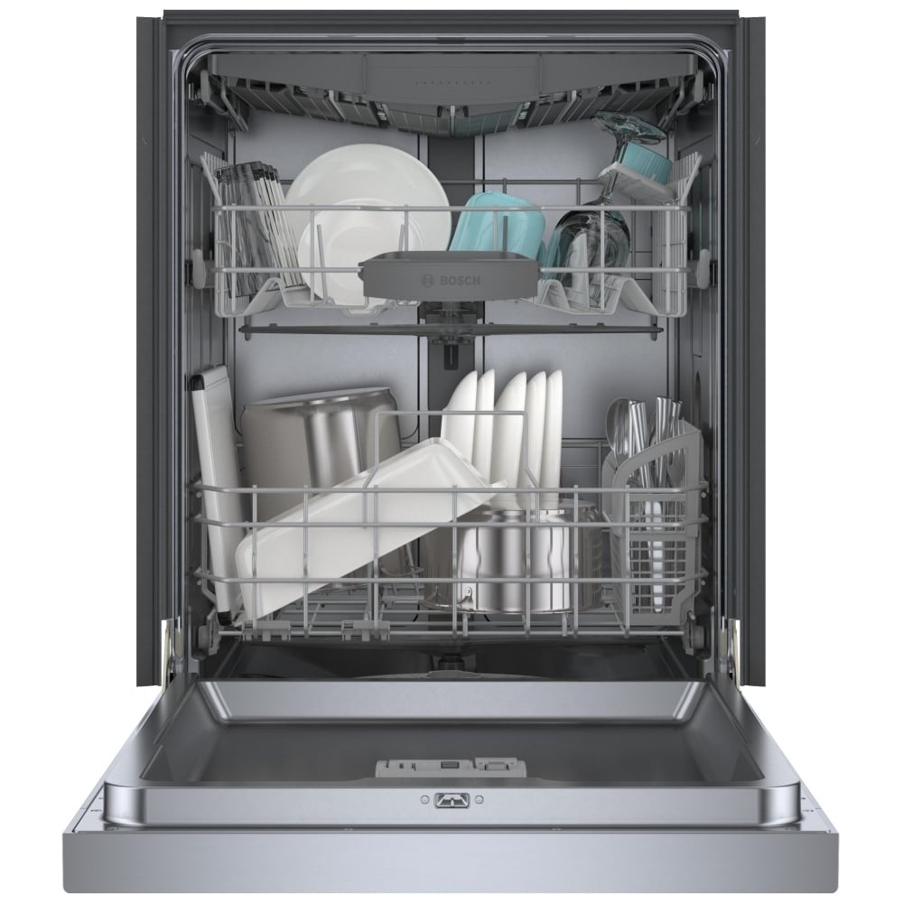 Bosch 300 Series Dishwasher, 24" Brushed Steel Anti-Fingerprint SHE53C85N