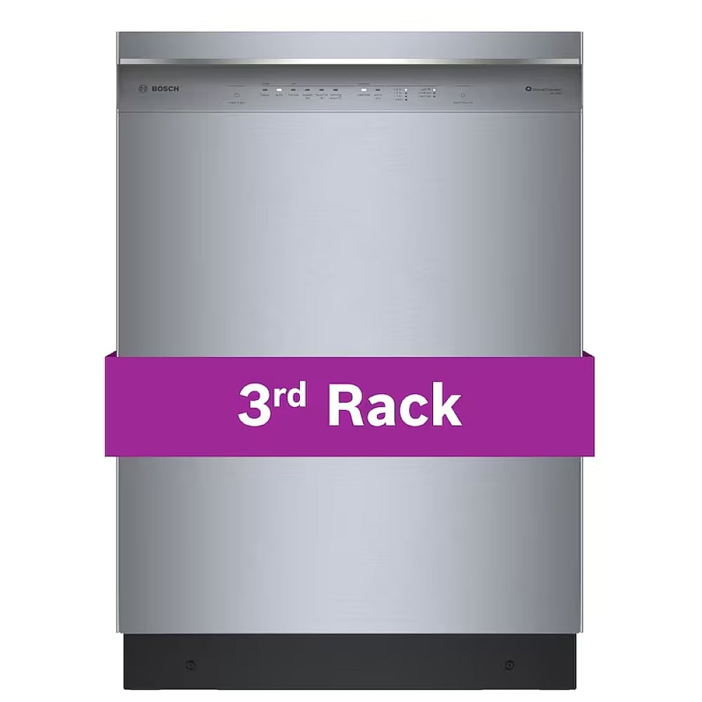 Bosch 300 Series Dishwasher, 24" Brushed Steel Anti-Fingerprint SHE53C85N