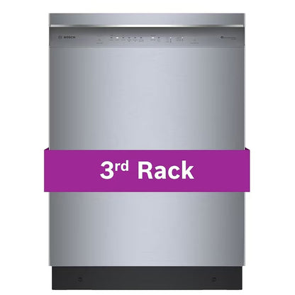 Bosch 300 Series Dishwasher, 24" Brushed Steel Anti-Fingerprint SHE53C85N