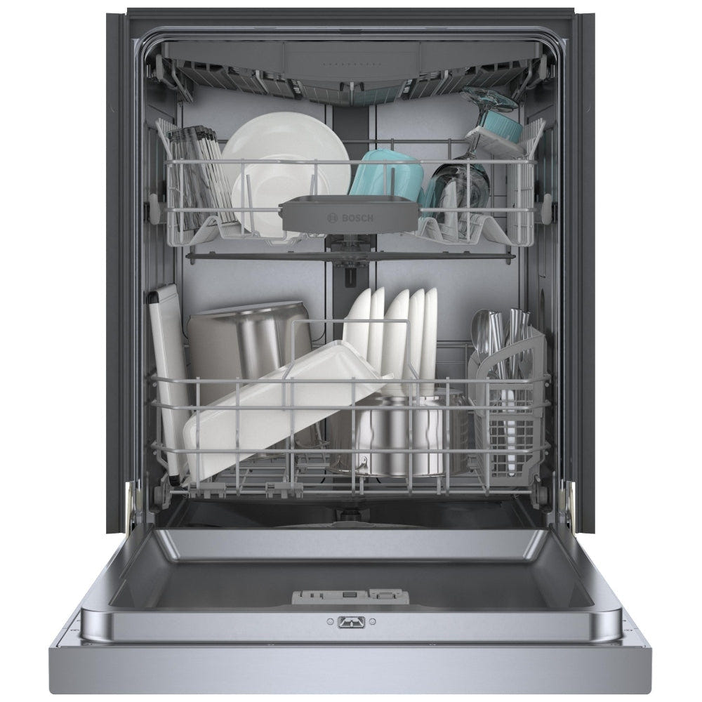 Bosch 300 Series Dishwasher, 24" Brushed Steel Anti-Fingerprint SHE53CE5N