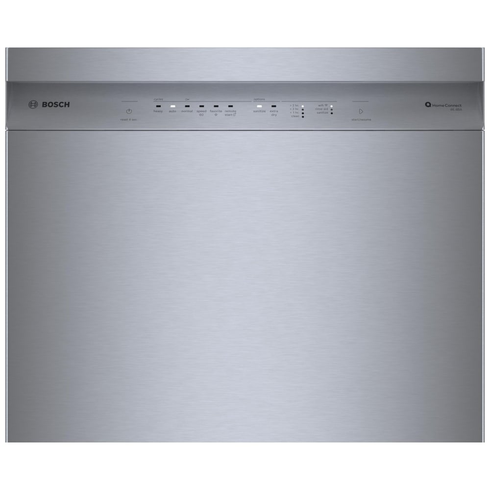 Bosch 100 Series 24" Dishwasher, SHE5AE75N, Brushed Steel Anti-Fingerprint, WiFi Enabled
