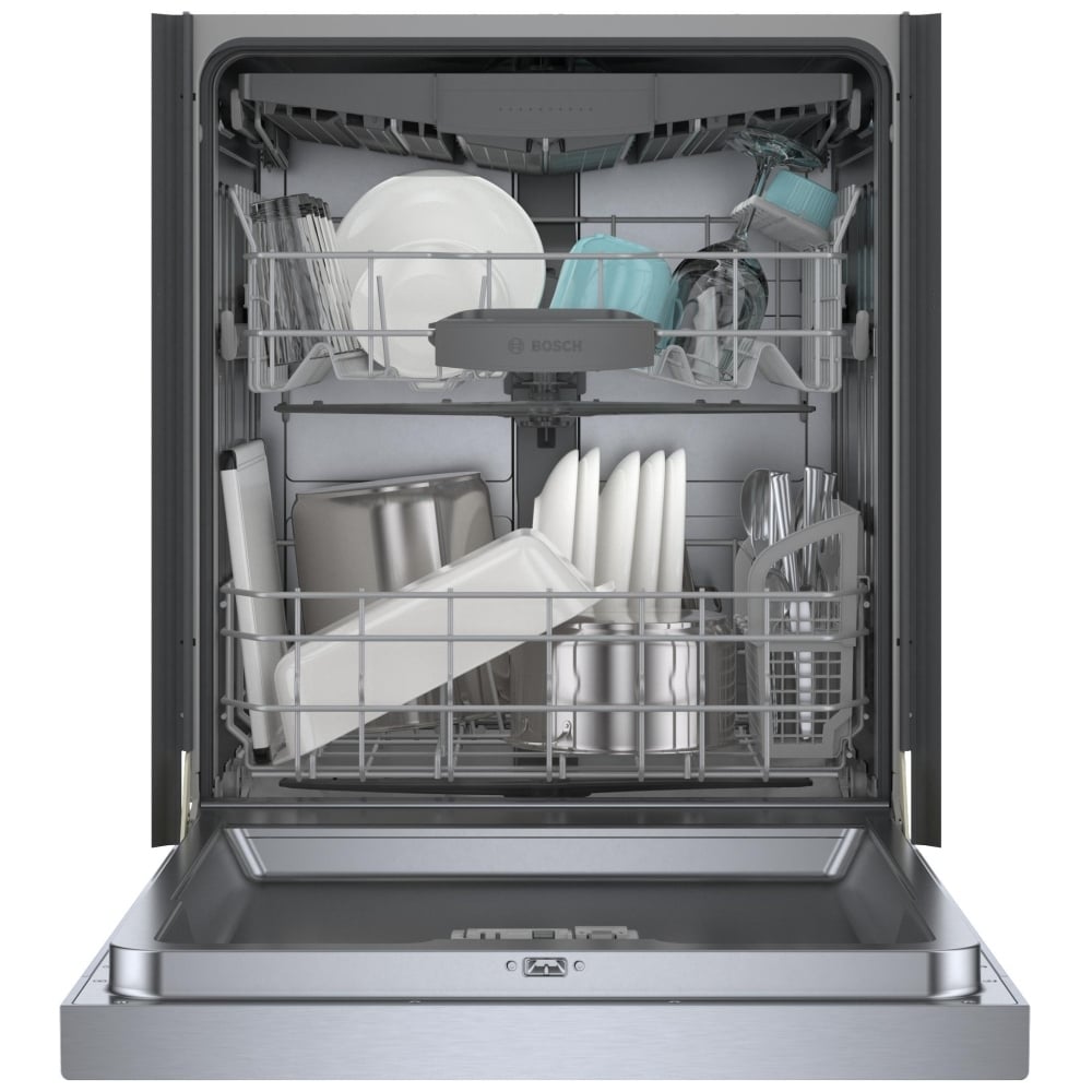 Bosch 100 Series 24" Dishwasher, SHE5AE75N, Brushed Steel Anti-Fingerprint, WiFi Enabled