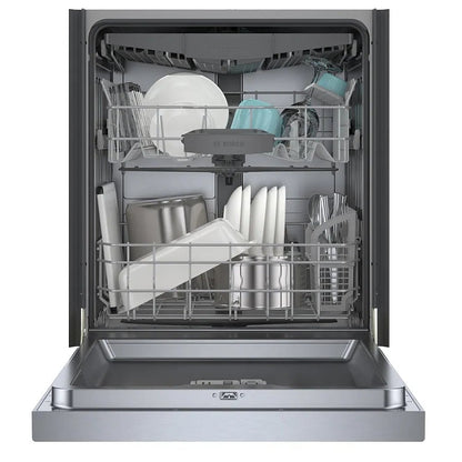 Bosch 100 Series 24" Dishwasher, SHE5AE75N, Brushed Steel Anti-Fingerprint, WiFi Enabled