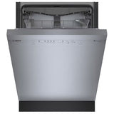 Bosch 100 Series SHE5AE75N Dishwasher, 24 inch Exterior Width, 46 dB Decibel Level, Full Console, Stainless Interior, 8 Wash Cycles, 15 Capacity (Place Settings), 3 Loading Racks, Wifi Enabled, Stainless Steel colour