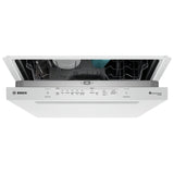 Bosch SHP53EM2N Dishwasher, 24 inch Exterior Width, 46 dB Decibel Level, Fully Integrated, Stainless Interior, 5 Wash Cycles, 15 Capacity (Place Settings), 3 Loading Racks, Wifi Enabled, White colour