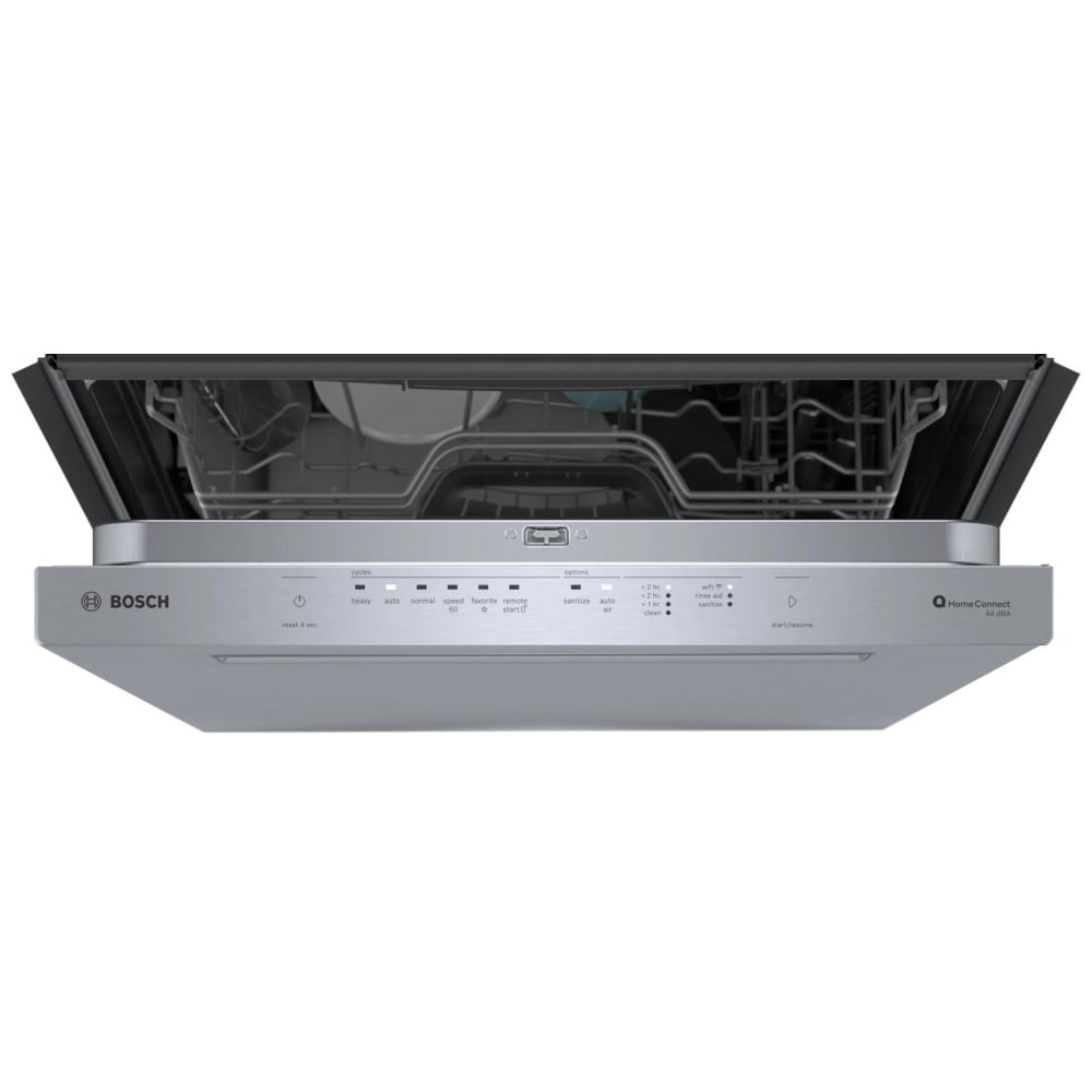 Bosch 500 Series SHP65CP5N Dishwasher, 24 inch Exterior Width, 44 dB Decibel Level, Fully Integrated, Stainless Interior, 5 Wash Cycles, 16 Capacity (Place Settings), 3 Loading Racks, Wifi Enabled, Stainless Steel colour