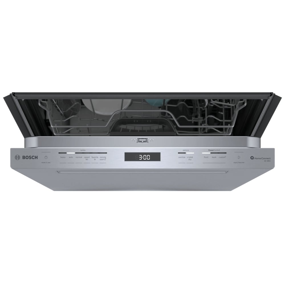 Bosch 800 Series SHP78CP5N Dishwasher, 24 inch Exterior Width, 42 dB Decibel Level, Fully Integrated, Stainless Steel (Interior), 16 Capacity (Place Settings), 3 Loading Racks, Wifi Enabled, Stainless Steel colour