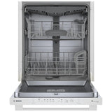 Bosch 100 Series SHX5AEM2N Dishwasher, 24 inch Exterior Width, 46 dB Decibel Level, Fully Integrated, Stainless Interior, 5 Wash Cycles, 15 Capacity (Place Settings), 3 Loading Racks, Wifi Enabled, White colour