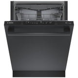 Bosch 100 Series SHX5AEM4N Dishwasher, 24 inch Exterior Width, 46 dB Decibel Level, Fully Integrated, Stainless Interior, 5 Wash Cycles, 15 Capacity (Place Settings), 3 Loading Racks, Wifi Enabled, Black Stainless Steel colour