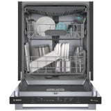 Bosch 100 Series SHX5AEM5N Dishwasher, 24 inch Exterior Width, 46 dB Decibel Level, Fully Integrated, Stainless Interior, 5 Wash Cycles, 15 Capacity (Place Settings), 3 Loading Racks, Wifi Enabled, Stainless Steel colour
