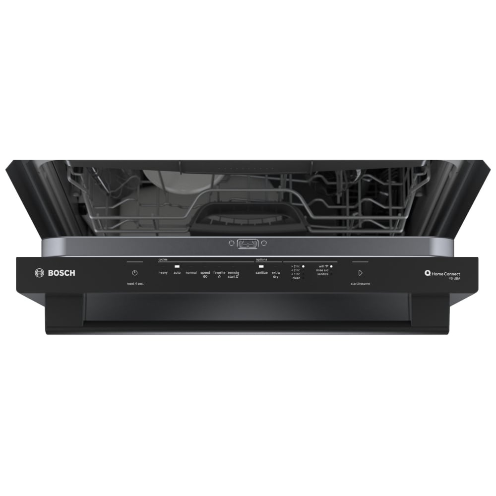 Bosch 100 Series SHX5AEM6N Dishwasher, 24" Built-In Dishwasher, WiFi Enabled, Black