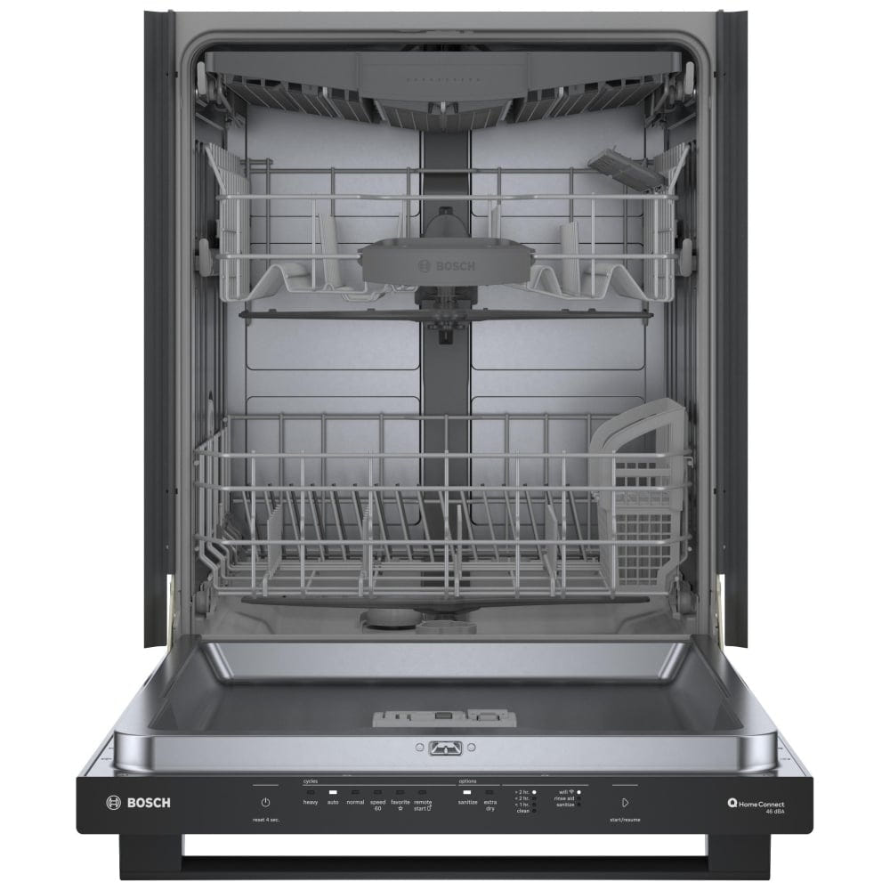 Bosch 100 Series SHX5AEM6N Dishwasher, 24" Built-In Dishwasher, WiFi Enabled, Black